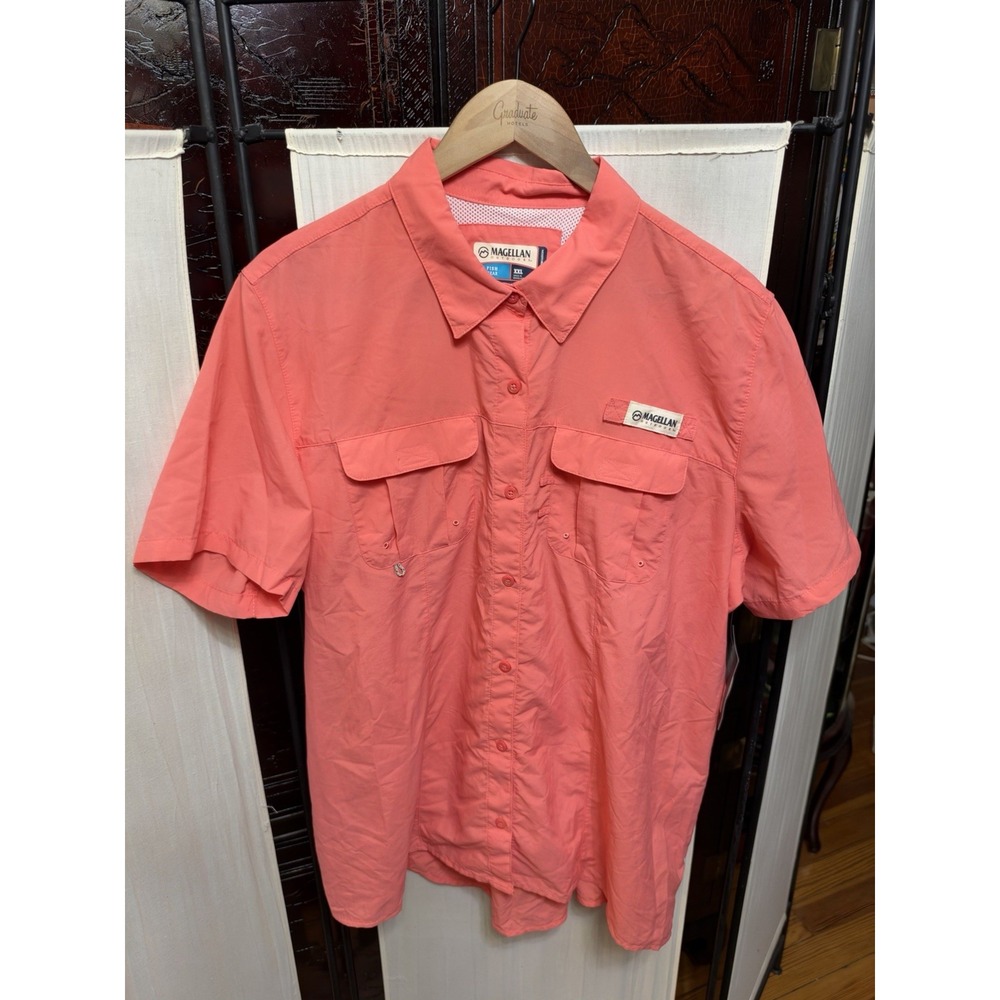 NWT Magellan Outdoors Women's XXL Laguna Madre Coral Fishing Shirt UPF 30